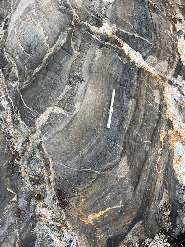 Geological rock formation used in mineral analysis